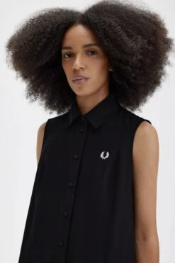 Fred Perry Sleeveless Shirt Dress 9 Fred Perry Sleeveless Shirt Dress -Fred Perry D5173 102 3