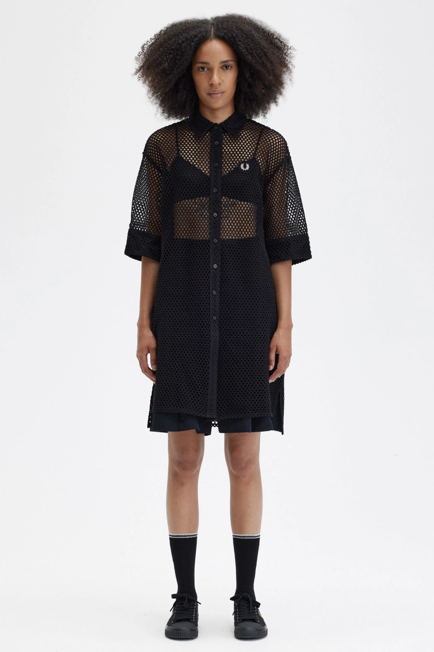 Fred Perry Open-Knit Shirt Dress 1 Fred Perry Open-Knit Shirt Dress