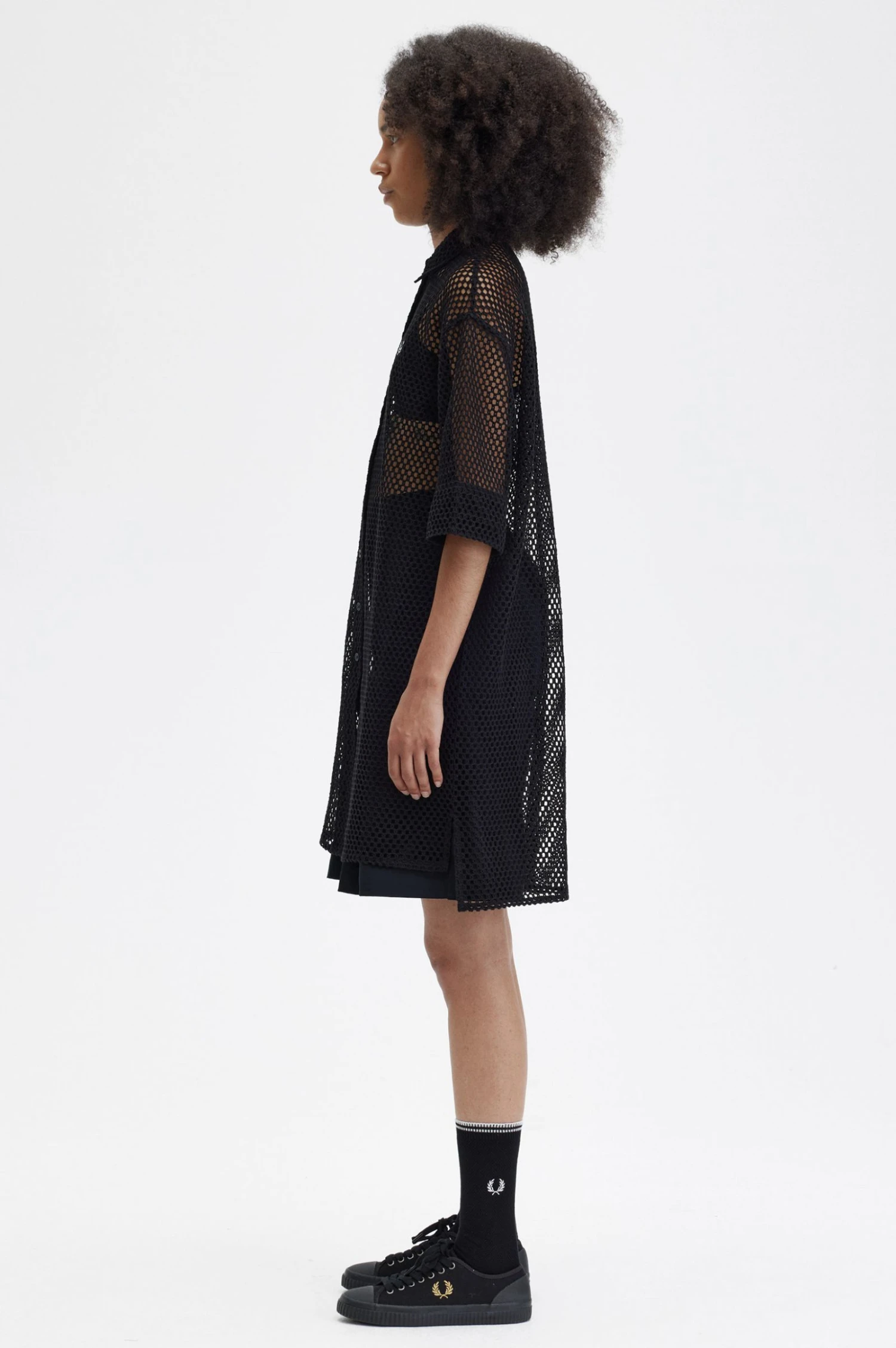 Fred Perry Open-Knit Shirt Dress 2 Fred Perry Open-Knit Shirt Dress - Image 2