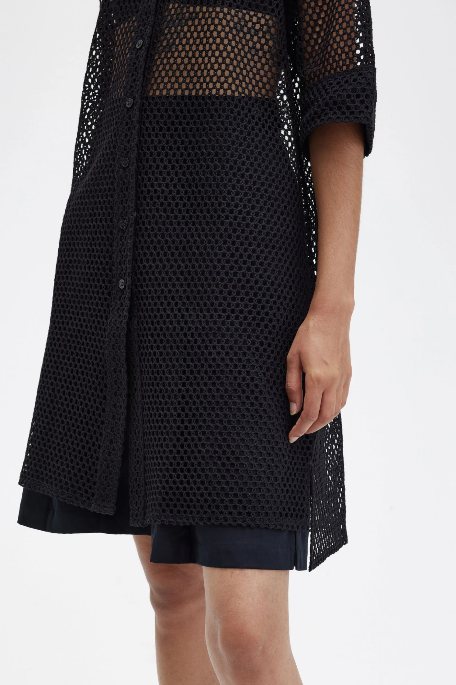 Fred Perry Open-Knit Shirt Dress 4 Fred Perry Open-Knit Shirt Dress - Image 4