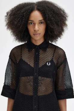 Fred Perry Open-Knit Shirt Dress 11 Fred Perry Open-Knit Shirt Dress -Fred Perry D5176 102 5