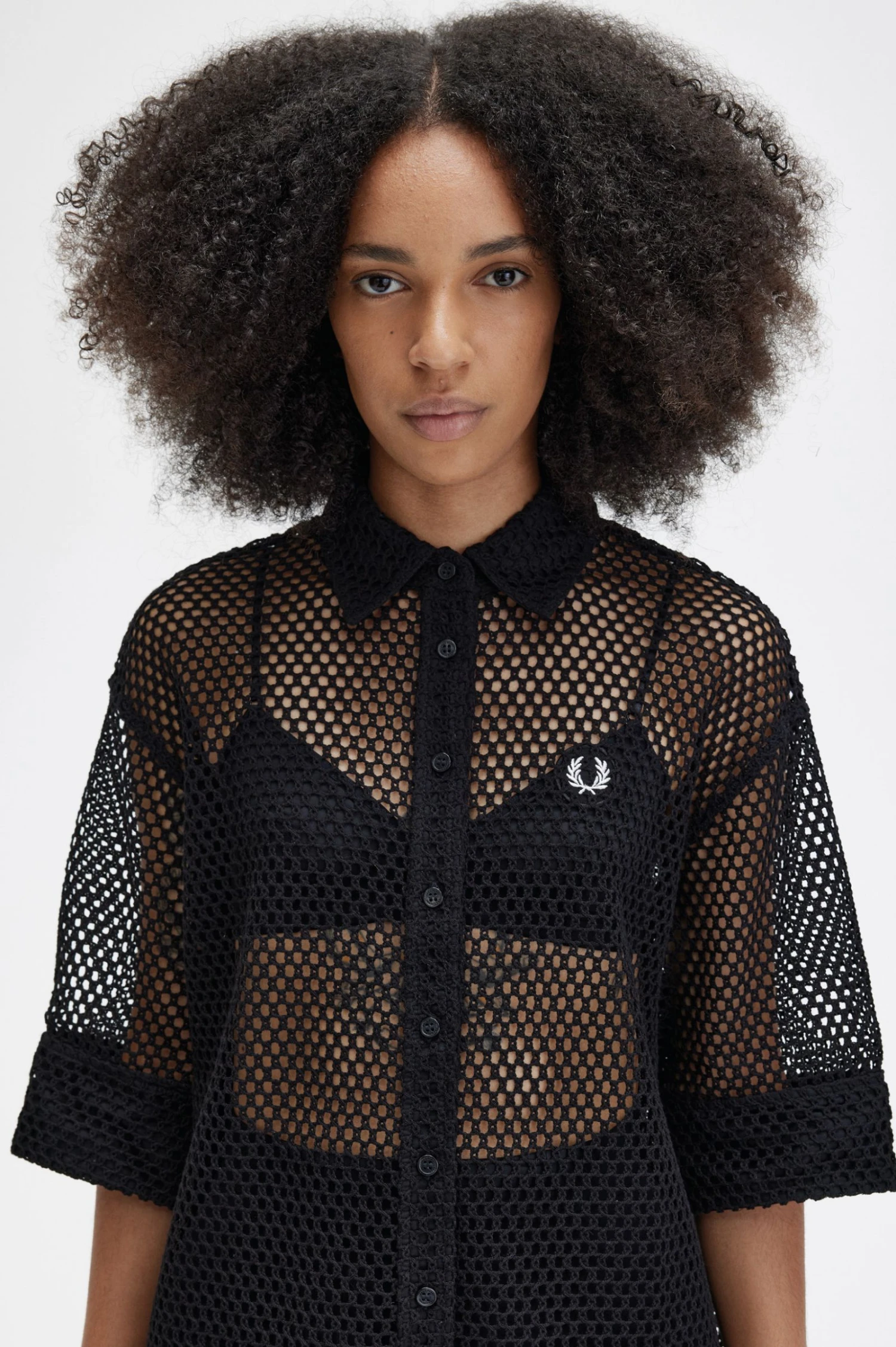 Fred Perry Open-Knit Shirt Dress 5 Fred Perry Open-Knit Shirt Dress - Image 5
