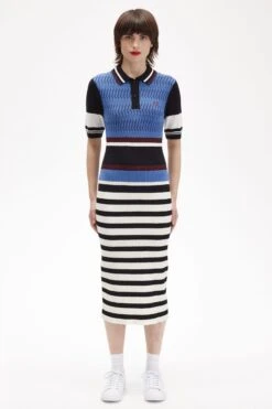 Fred Perry Jacquard Knitted Stripe Dress
