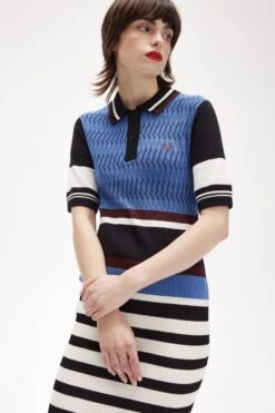 Fred Perry Jacquard Knitted Stripe Dress -Fred Perry D5179 E64 3