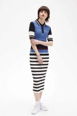 Fred Perry Jacquard Knitted Stripe Dress -Fred Perry D5179 E64 4