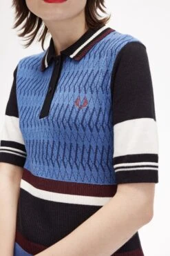 Fred Perry Jacquard Knitted Stripe Dress -Fred Perry D5179 E64 6