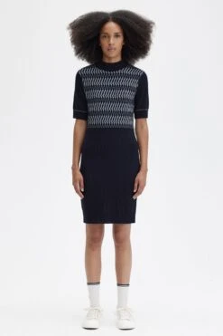 Fred Perry Jacquard Knitted Dress