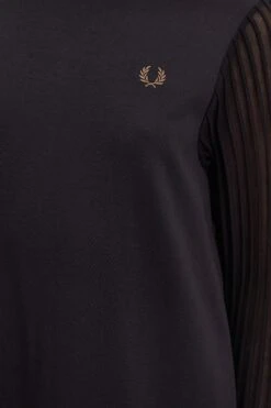 Fred Perry Sheer Sleeve Mock Neck Dress 18 Fred Perry Sheer Sleeve Mock Neck Dress -Fred Perry D6156 102 V2 Q323 ED2