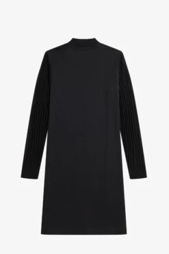 Fred Perry Sheer Sleeve Mock Neck Dress 21 Fred Perry Sheer Sleeve Mock Neck Dress -Fred Perry D6156 102 V2 Q323 FLATBACK