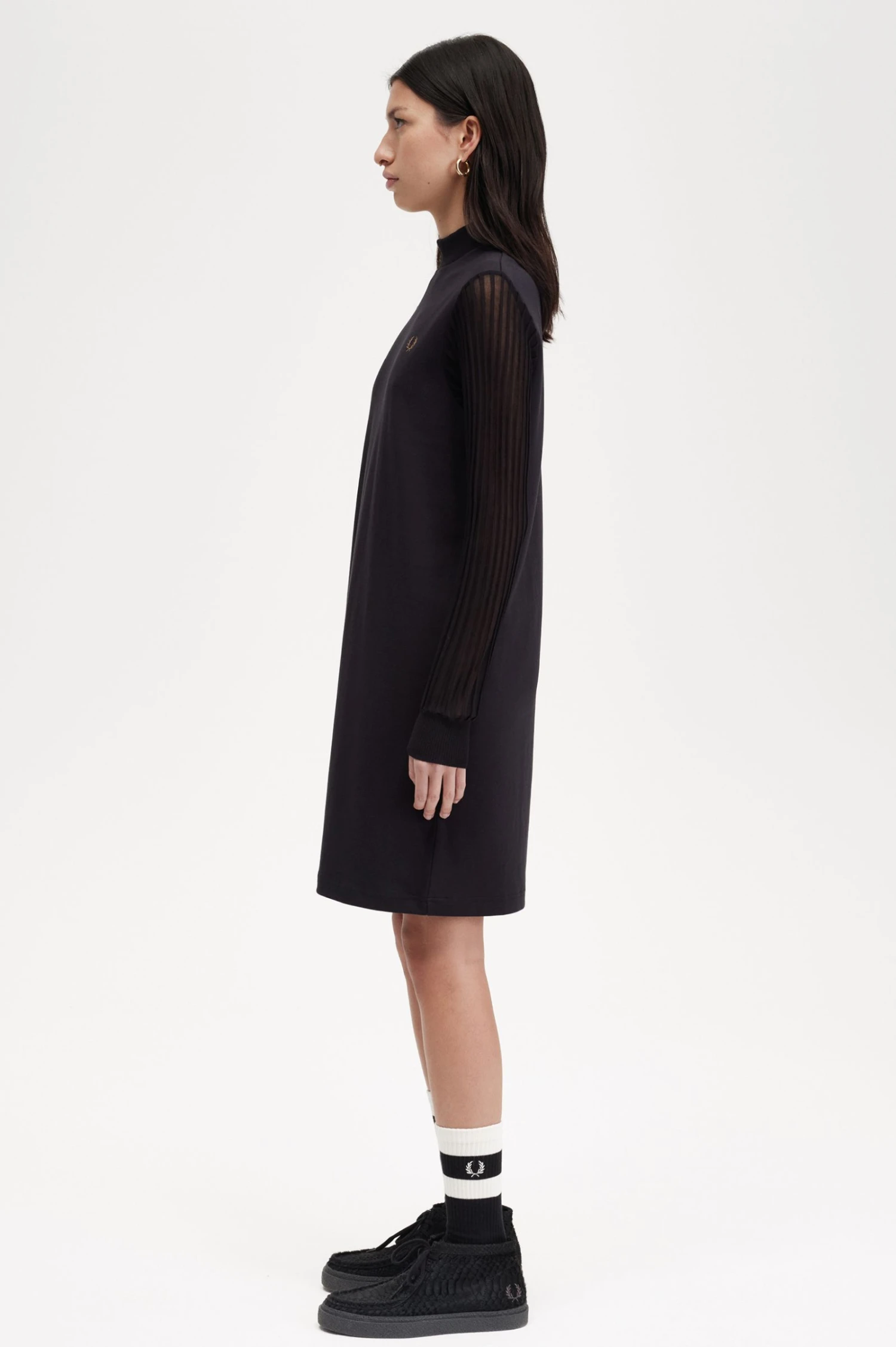 Fred Perry Sheer Sleeve Mock Neck Dress 5 Fred Perry Sheer Sleeve Mock Neck Dress - Image 5
