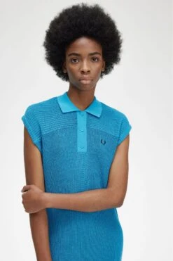 Fred Perry Knitted Shirt Dress -Fred Perry D6161 S10 V2 Q323 ED2