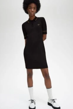 Fred Perry Ribbed Knitted Shirt Dress 11 Fred Perry Ribbed Knitted Shirt Dress -Fred Perry D6163 102 V2 Q323 ED3