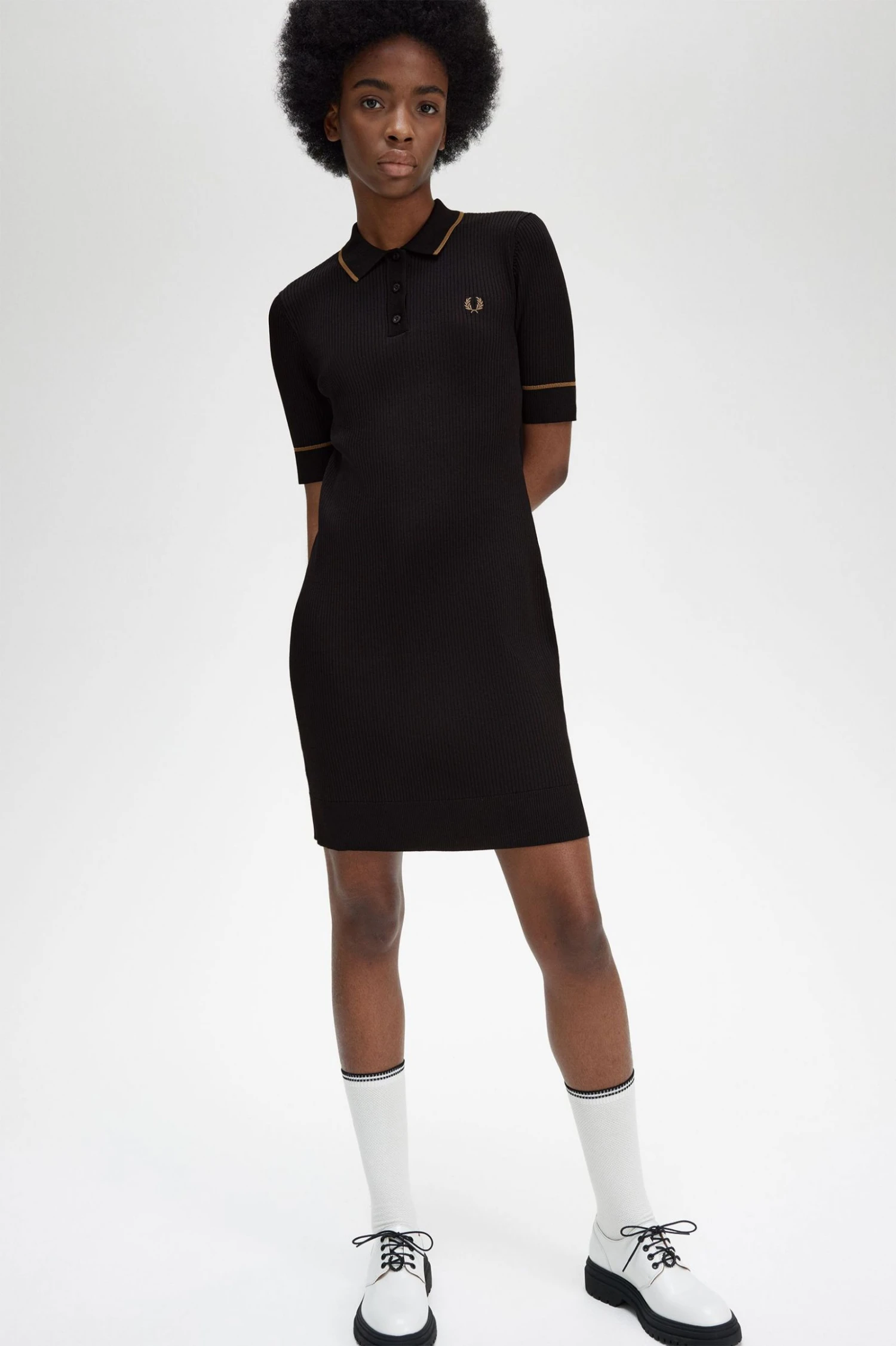 Fred Perry Ribbed Knitted Shirt Dress 6 Fred Perry Ribbed Knitted Shirt Dress - Image 6