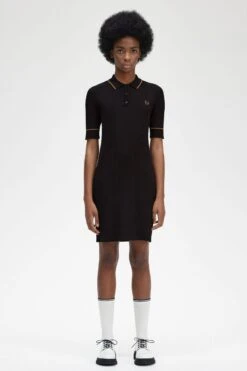 Fred Perry Ribbed Knitted Shirt Dress