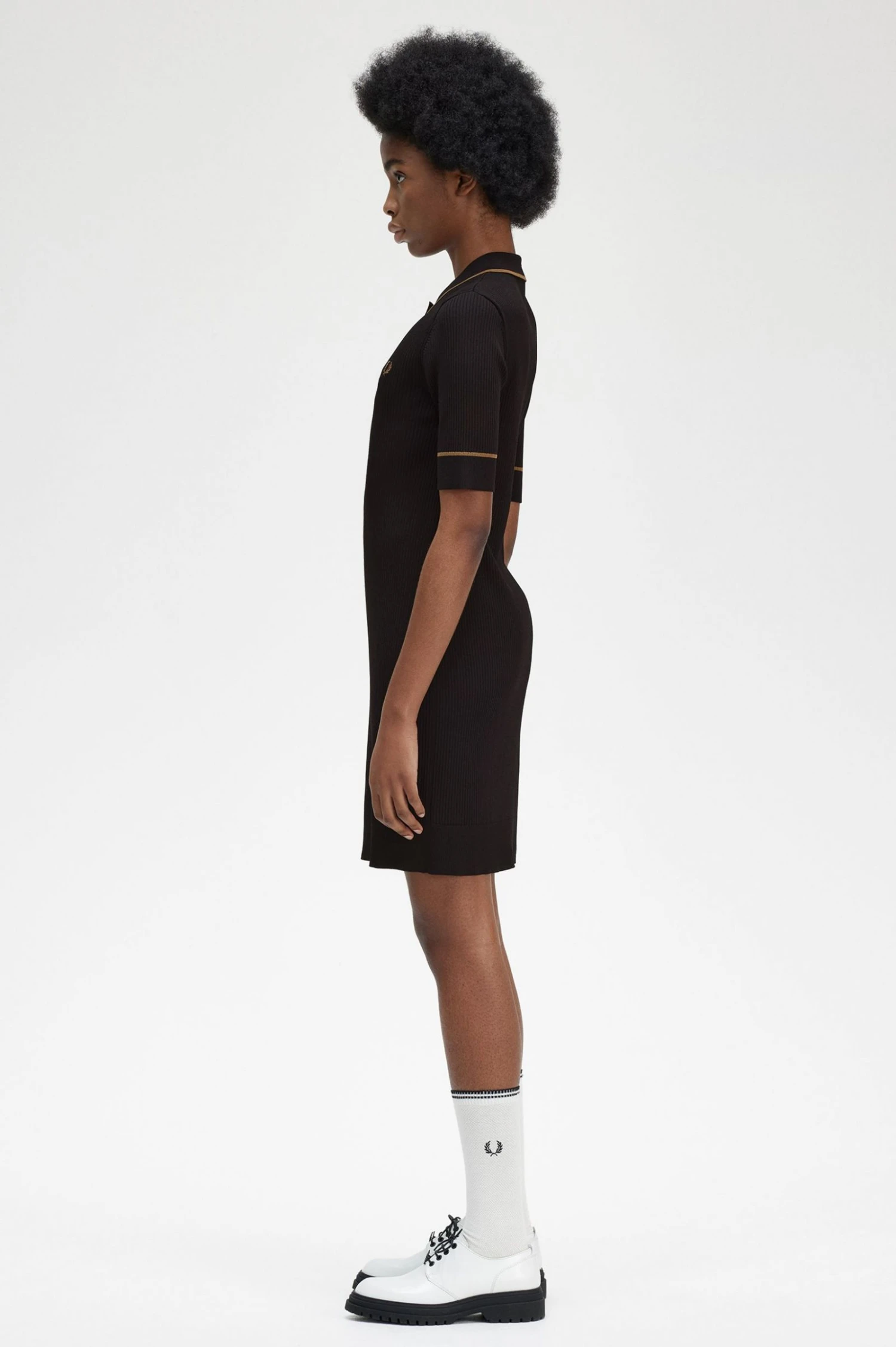 Fred Perry Ribbed Knitted Shirt Dress 2 Fred Perry Ribbed Knitted Shirt Dress - Image 2