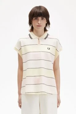 Fred Perry Striped Keyhole Piqué Shirt