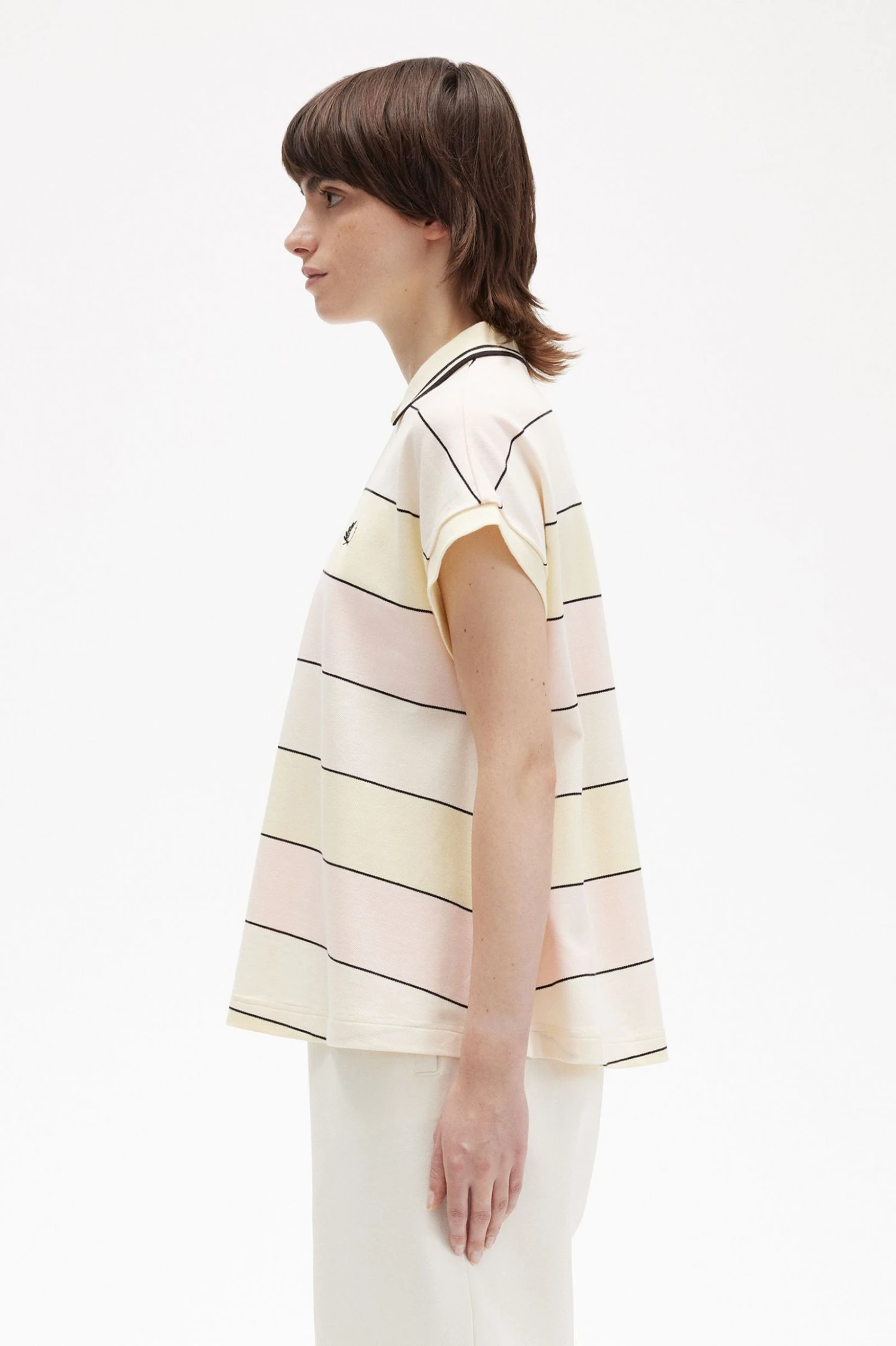 Fred Perry Striped Keyhole Piqué Shirt 2 Fred Perry Striped Keyhole Piqué Shirt - Image 2