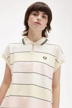 Fred Perry Striped Keyhole Piqué Shirt 8 Fred Perry Striped Keyhole Piqué Shirt -Fred Perry G5155 R32 3