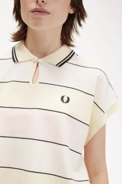 Fred Perry Striped Keyhole Piqué Shirt 9 Fred Perry Striped Keyhole Piqué Shirt -Fred Perry G5155 R32 4