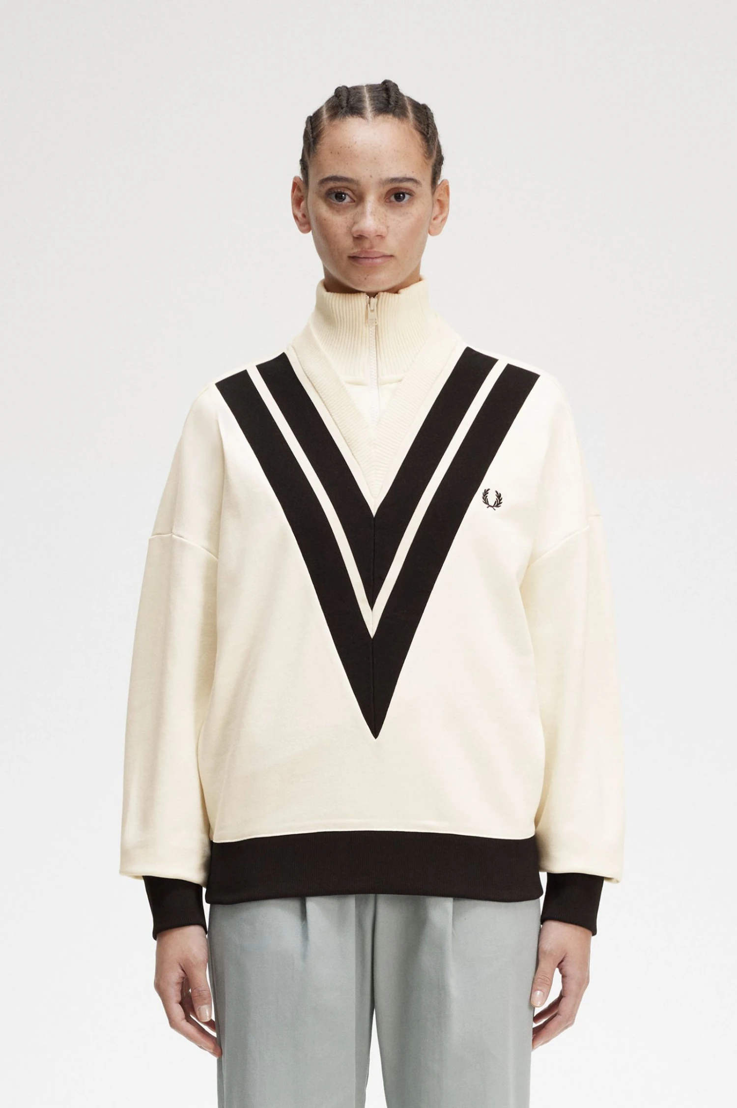 Fred Perry Tipped Knitted Trim Sweatshirt 1 Fred Perry Tipped Knitted Trim Sweatshirt