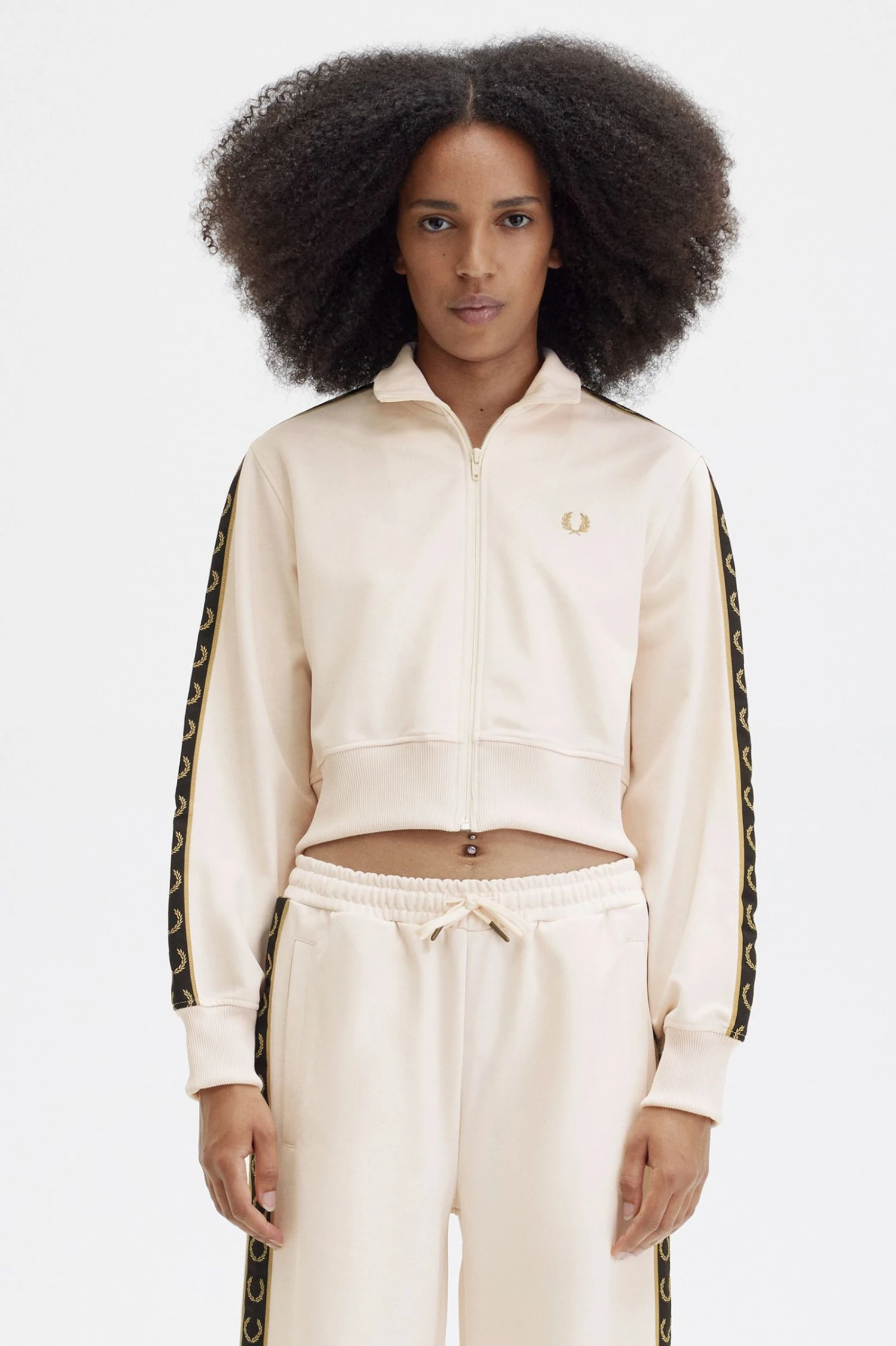 Fred Perry Cropped Taped Track Jacket 1 Fred Perry Cropped Taped Track Jacket