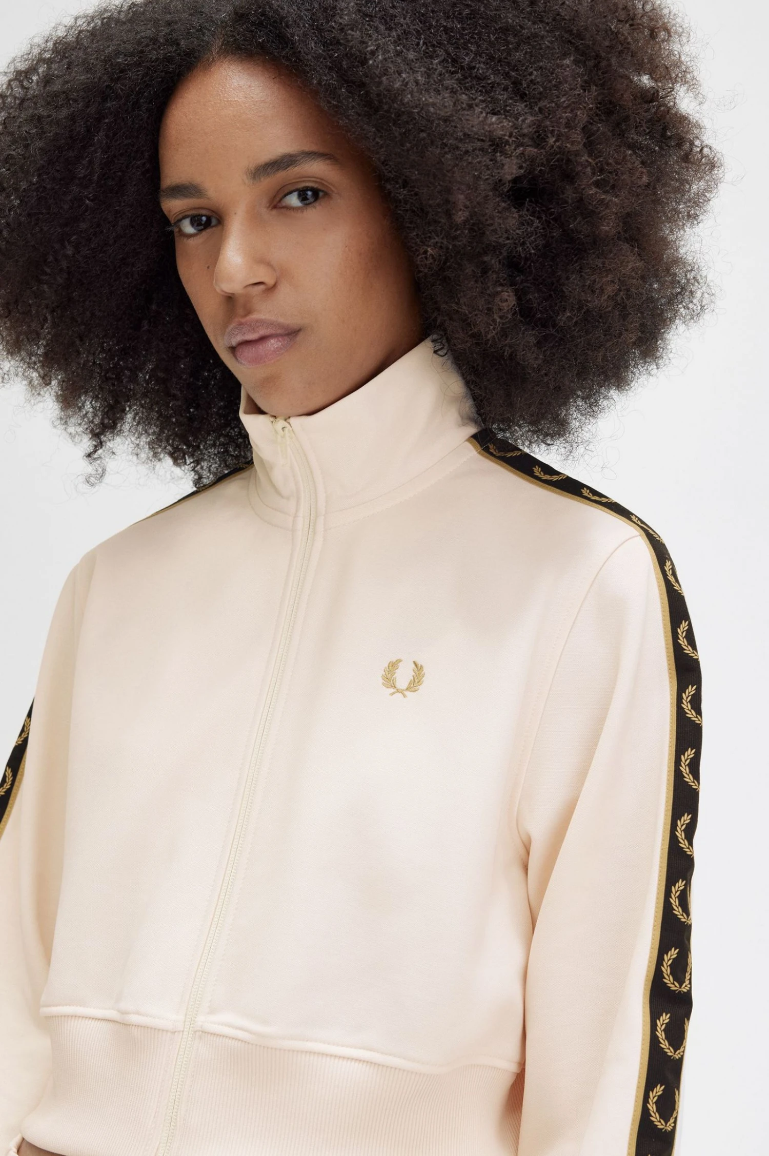 Fred Perry Cropped Taped Track Jacket 5 Fred Perry Cropped Taped Track Jacket - Image 5