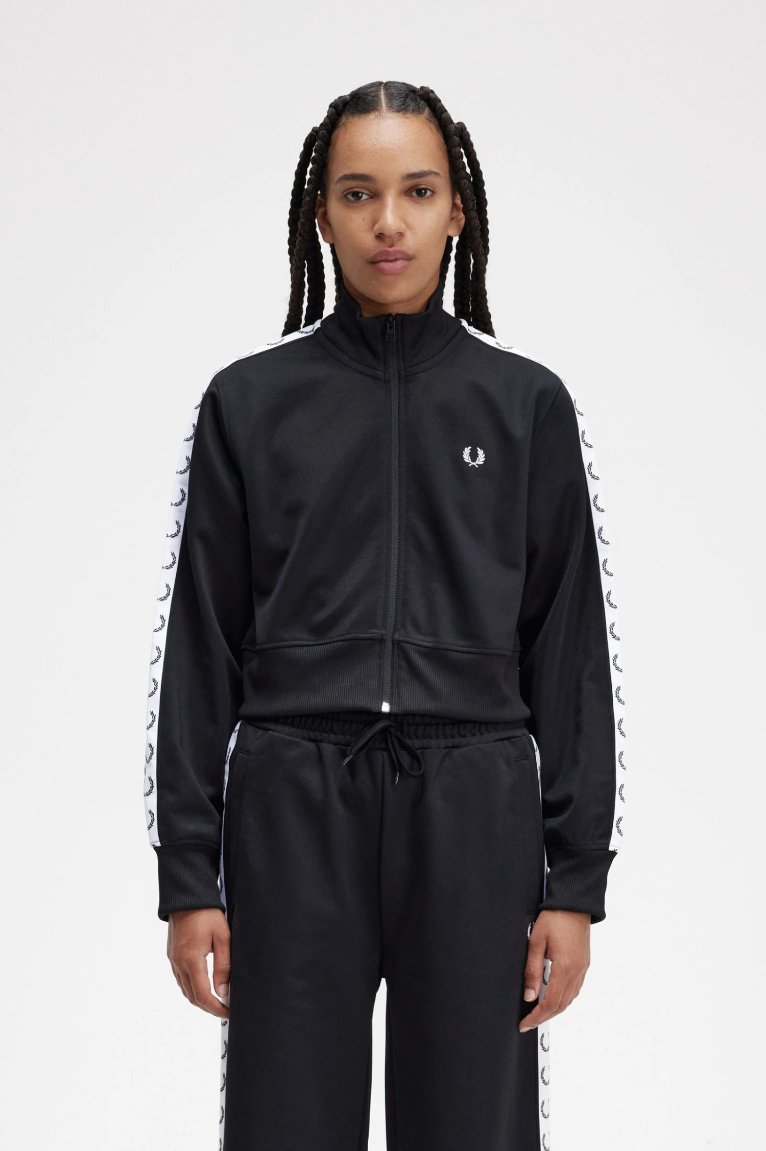Fred Perry Cropped Taped Track Jacket 1 Fred Perry Cropped Taped Track Jacket