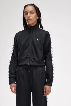 Fred Perry Cropped Taped Track Jacket 12 Fred Perry Cropped Taped Track Jacket -Fred Perry J5157 102 4