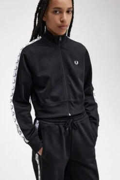 Fred Perry Cropped Taped Track Jacket 13 Fred Perry Cropped Taped Track Jacket -Fred Perry J5157 102 5