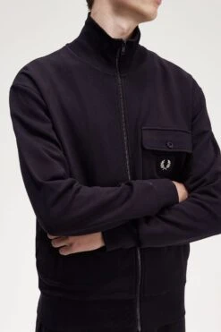 Fred Perry Funnel Neck Track Jacket -Fred Perry J6807 102 V2 Q323 ED3