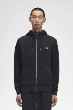 Fred Perry Hooded Zip Through Sweatshirt