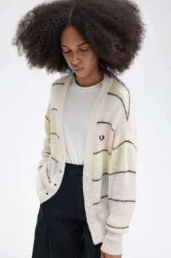 Fred Perry Striped Open Knit Cardigan -Fred Perry K5112 R33 4