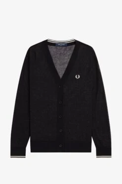 Fred Perry Sheer V-Neck Cardigan 10 Fred Perry Sheer V-Neck Cardigan -Fred Perry K5113 102 5