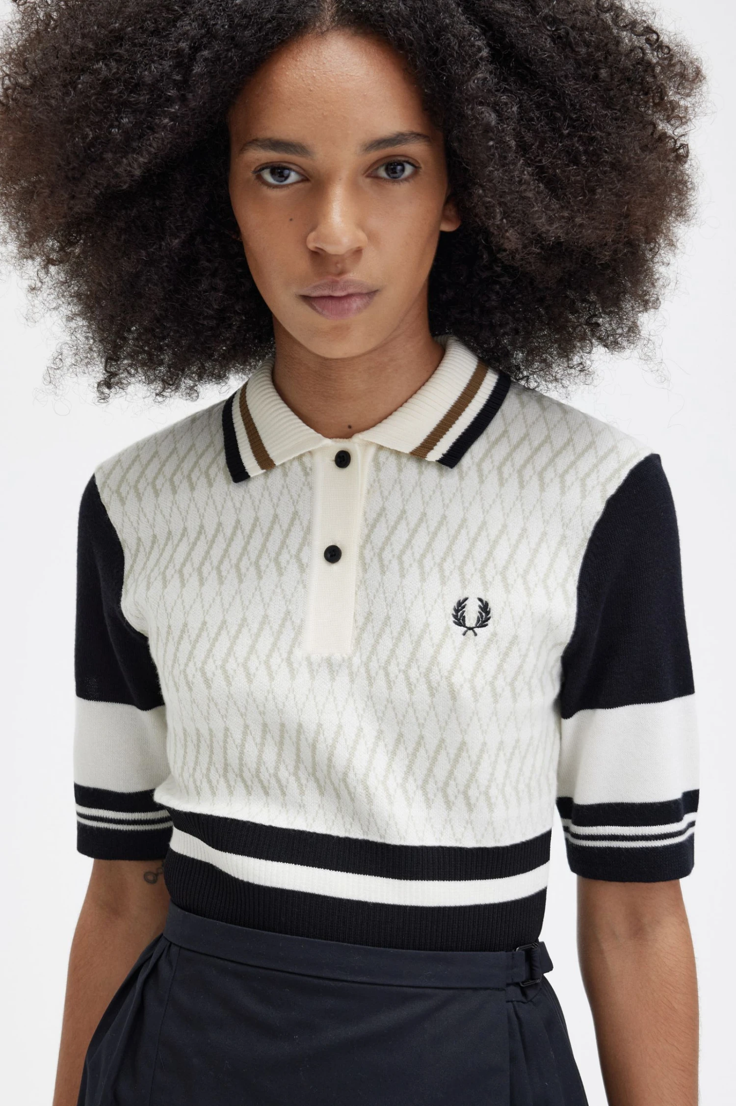 Fred Perry Jacquard Knitted Shirt 3 Fred Perry Jacquard Knitted Shirt - Image 3