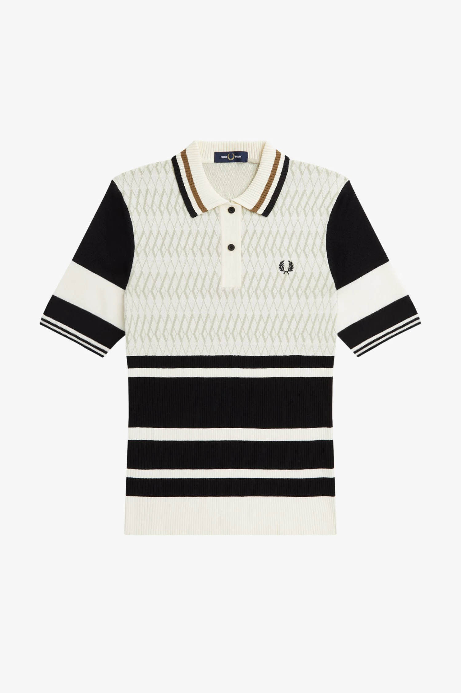 Fred Perry Jacquard Knitted Shirt 4 Fred Perry Jacquard Knitted Shirt - Image 4