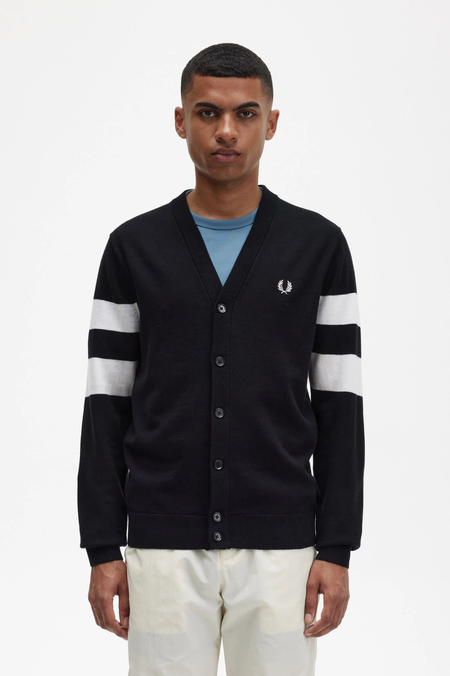 Fred Perry Tipped Sleeve Cardigan 1 Fred Perry Tipped Sleeve Cardigan