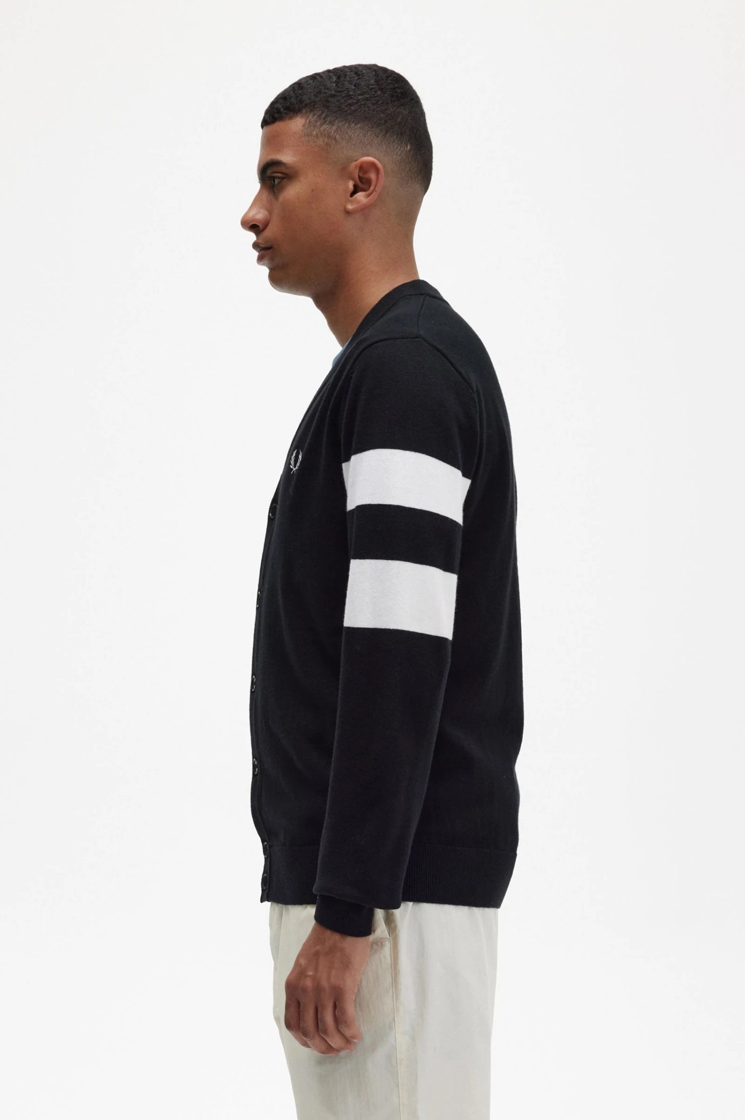 Fred Perry Tipped Sleeve Cardigan 2 Fred Perry Tipped Sleeve Cardigan - Image 2