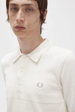 Fred Perry Tonal Panel Knitted Shirt 9 Fred Perry Tonal Panel Knitted Shirt -Fred Perry K5551 560 3