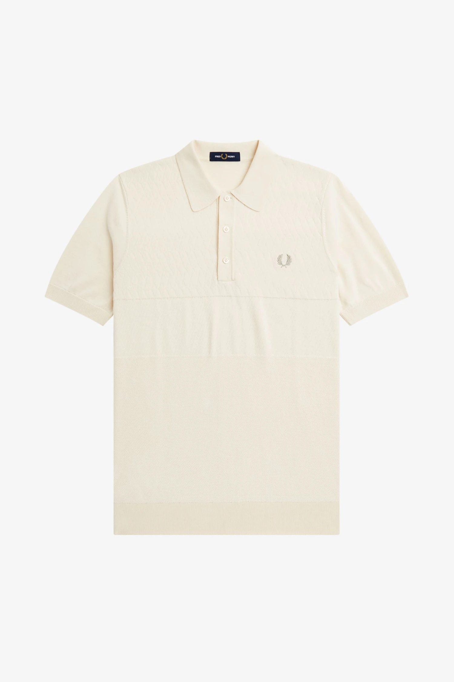 Fred Perry Tonal Panel Knitted Shirt 6 Fred Perry Tonal Panel Knitted Shirt - Image 6