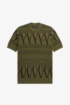 Fred Perry Argyle Panel Knitted T-Shirt -Fred Perry K5552 Q55 6