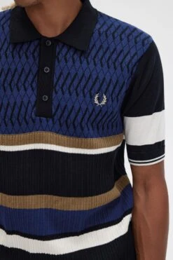 Fred Perry Argyle Panel Knitted Shirt -Fred Perry K5553 143 3