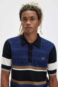 Fred Perry Argyle Panel Knitted Shirt -Fred Perry K5553 143 4
