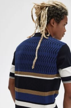 Fred Perry Argyle Panel Knitted Shirt -Fred Perry K5553 143 5