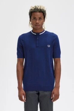 Fred Perry Cable Knit Henley Shirt