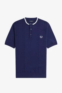 Fred Perry Cable Knit Henley Shirt -Fred Perry K5556 143 6