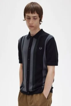 Fred Perry Striped Knitted Shirt -Fred Perry K5557 102 3
