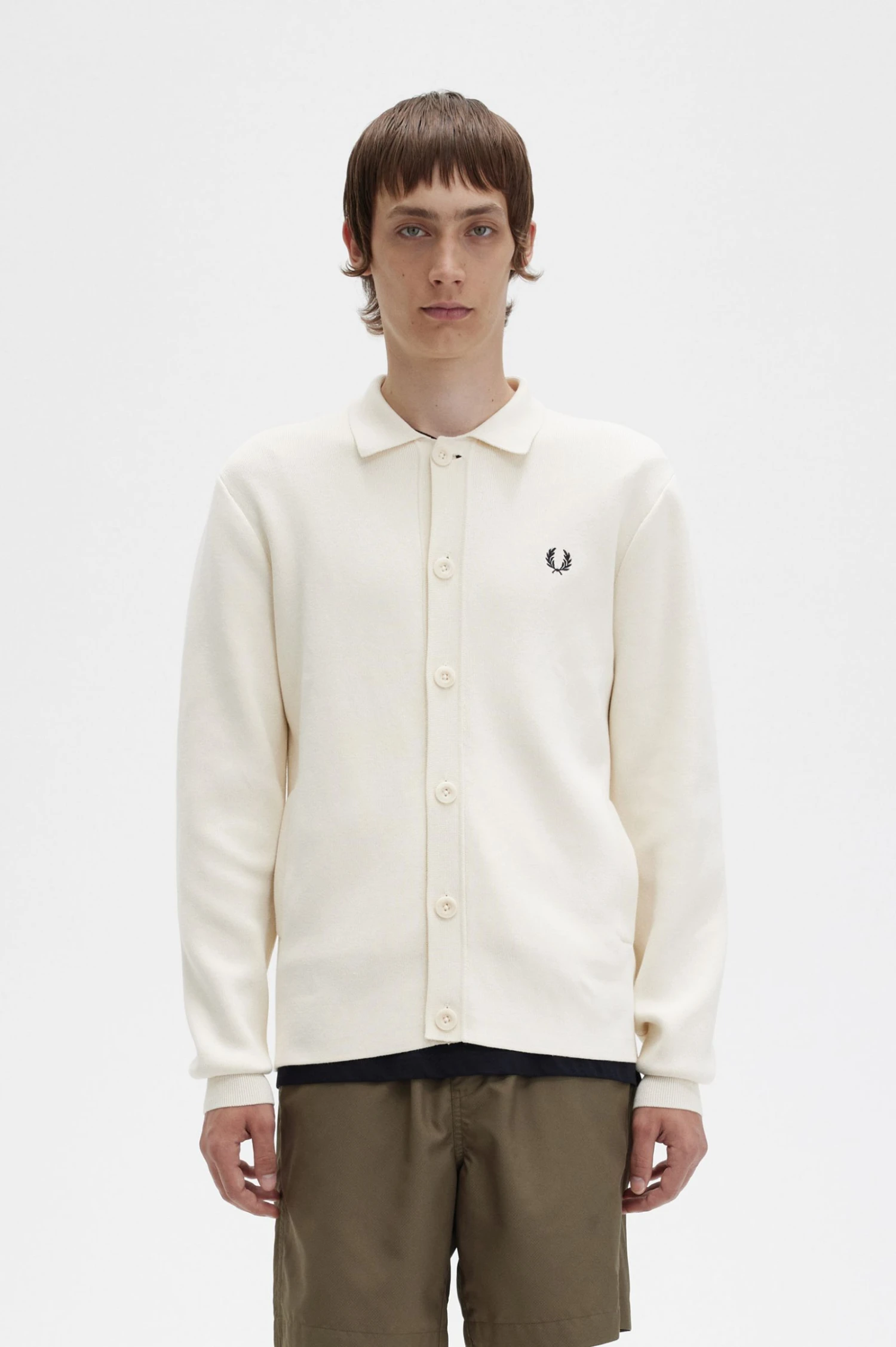 Fred Perry Button Through Knitted Shirt 1 Fred Perry Button Through Knitted Shirt