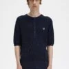 Fred Perry Ribbed Knitted Henley Top