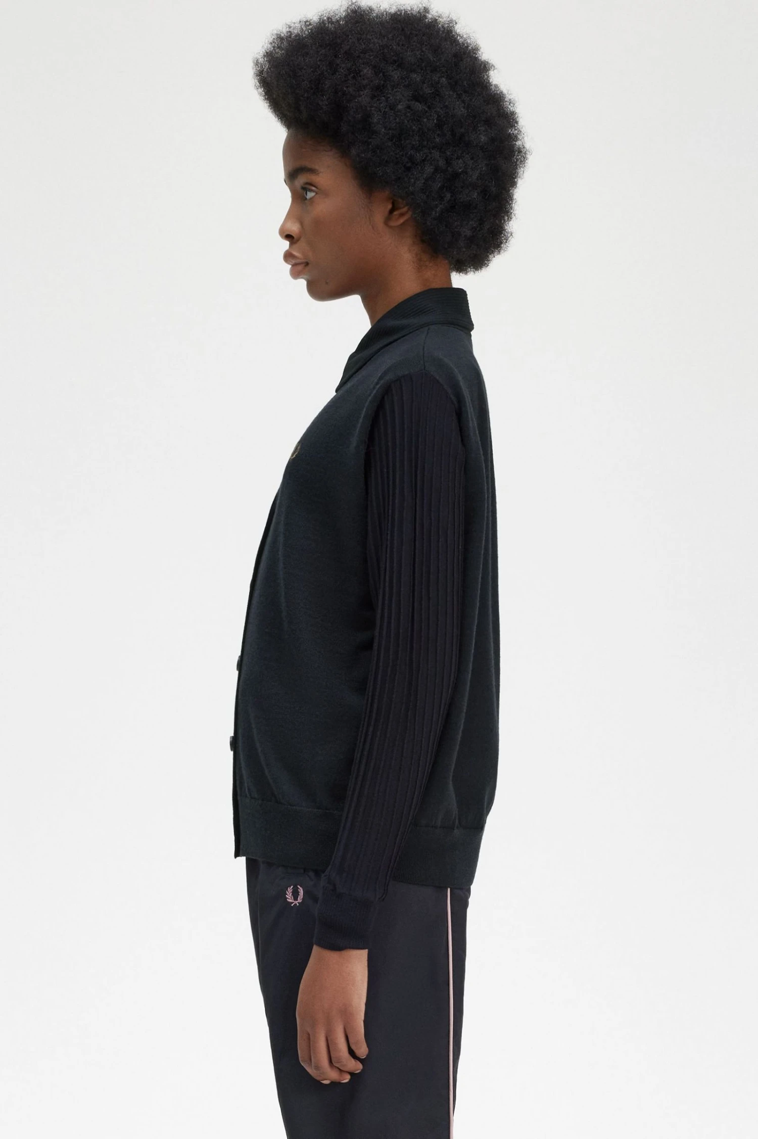 Fred Perry Sheer Sleeve Cardigan 2 Fred Perry Sheer Sleeve Cardigan - Image 2