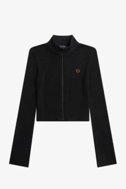 Fred Perry Ribbed Zip Through Jumper 12 Fred Perry Ribbed Zip Through Jumper -Fred Perry K6108 102 V2 Q323 FLATFRONT